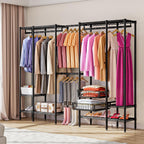 Extendable Clothes Rails with Pull-Out Baskets Length 98-115