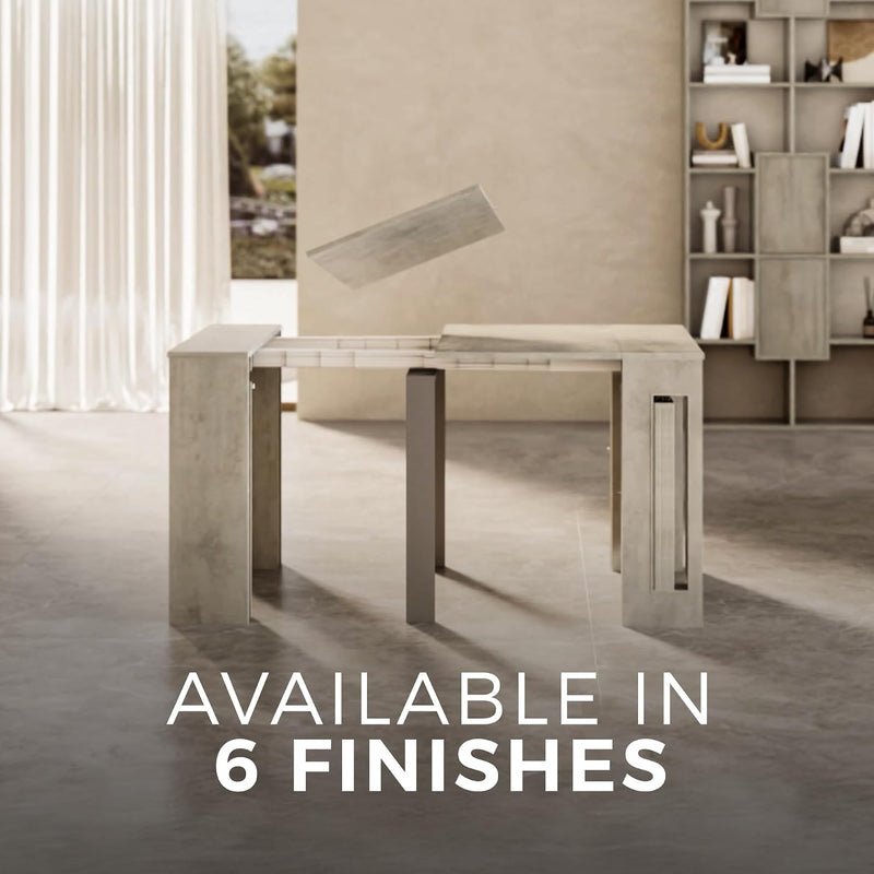 Extendable Console Table with Extension Leaves Holder