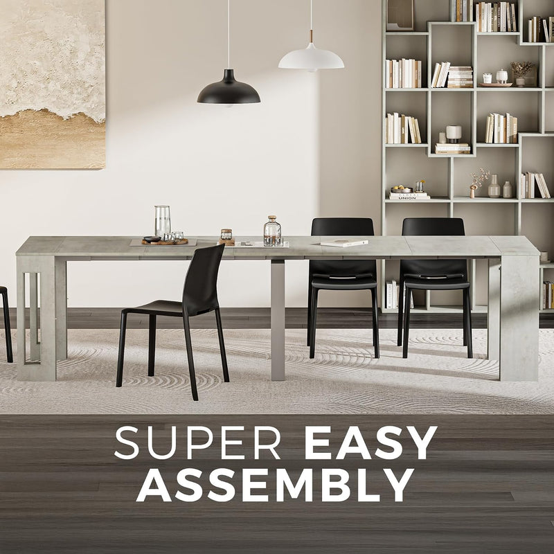 Extendable Console Table with Extension Leaves Holder