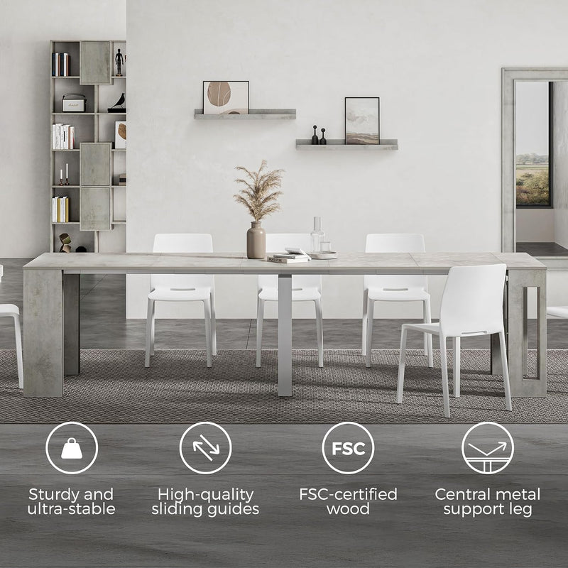 Extendable Console Table with Extension Leaves Holder