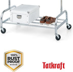 Extendable Heavy-Duty Clothes Rail Coat with Shelf Industrial