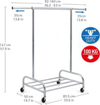 Extendable Heavy-Duty Clothes Rail Coat with Shelf Industrial