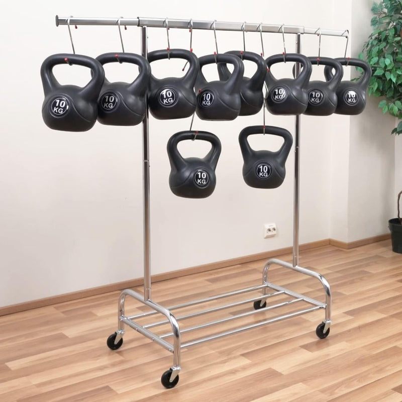 Extendable Heavy-Duty Clothes Rail Coat with Shelf Industrial