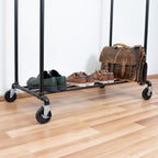 Extendable Heavy-Duty Clothes Rail Coat with Shelf Industrial