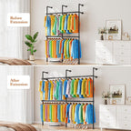 Extendable Wall Mounted Clothes Rack Industrial Metal Rails