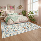 Extra Large Floral Rug for Bedroom
