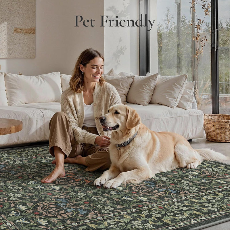 Extra Large Rug Oat Taupe Washable Non-Slip
