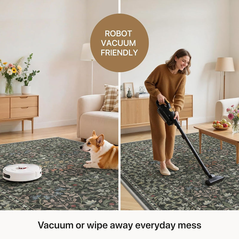 Extra Large Rug Oat Taupe Washable Non-Slip