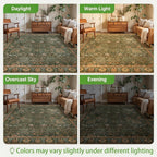 Extra Large Rug Oat Taupe Washable Non-Slip