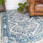 Extra Large Traditional Aztec Rug Vintage Inspired Distressed
