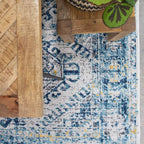 Extra Large Traditional Aztec Rug Vintage Inspired Distressed