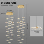 Extra Long Stairwell Chandelier Large Multi-Tier Modern Hanging