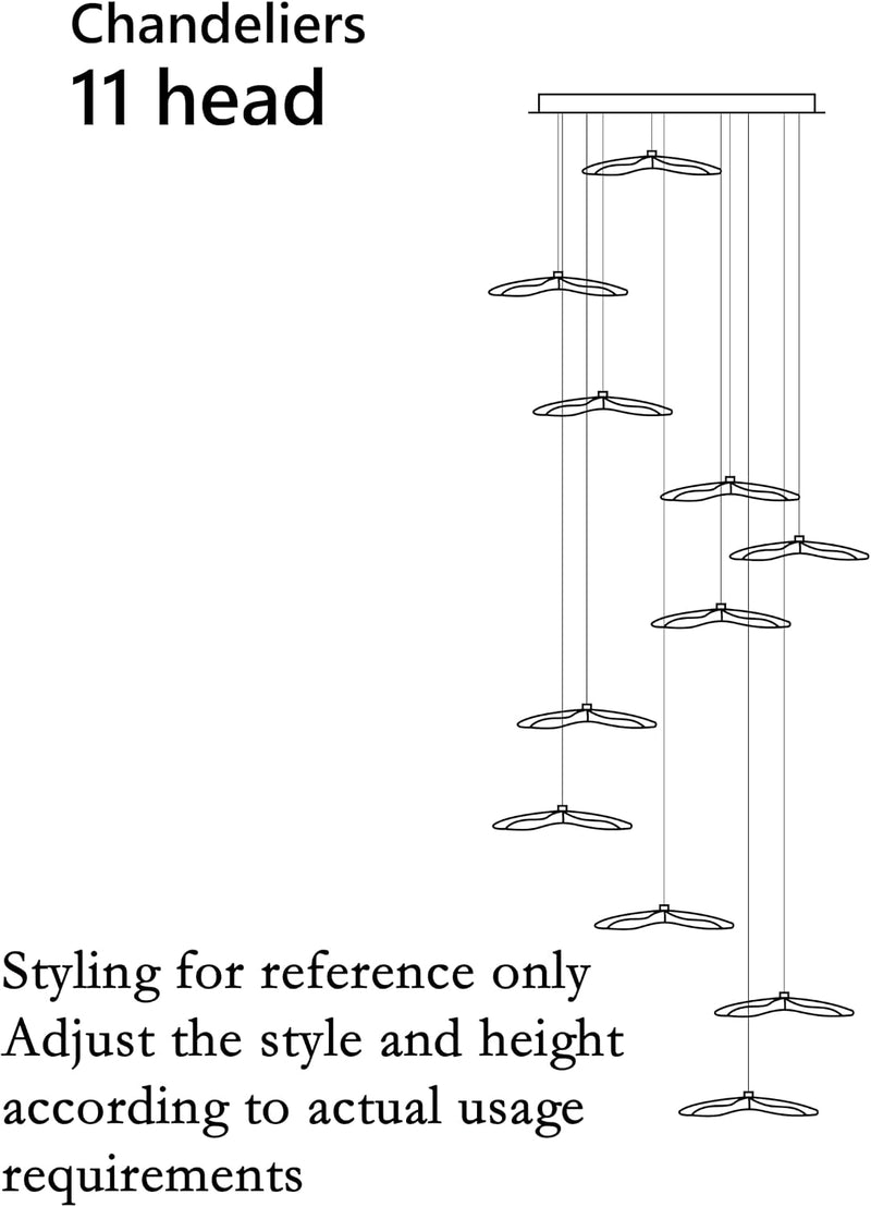 Extra Long Stairwell Chandelier Large Multi-Tier Modern Hanging
