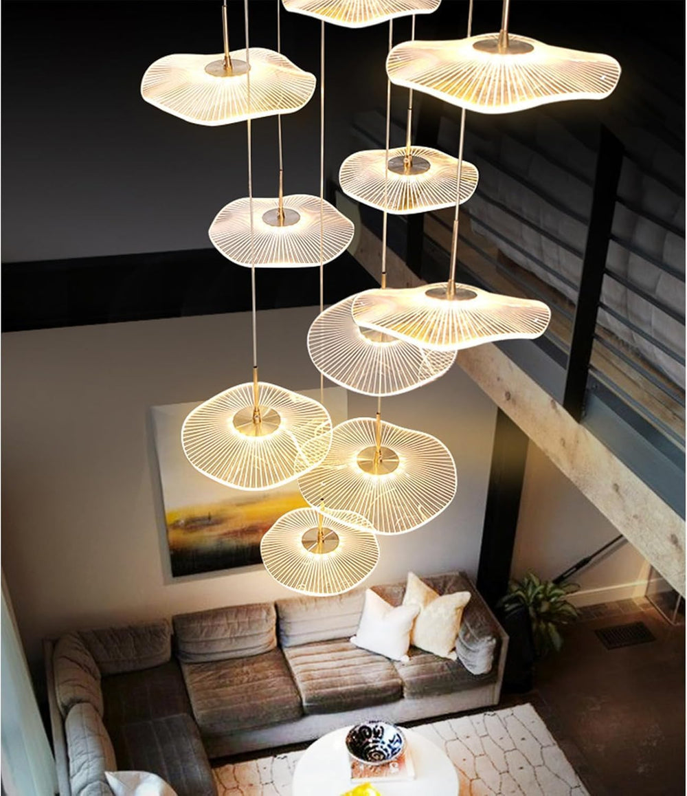 Extra Long Stairwell Chandelier Large Multi-Tier Modern Hanging