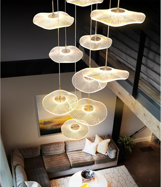 Extra Long Stairwell Chandelier Large Multi-Tier Modern Hanging