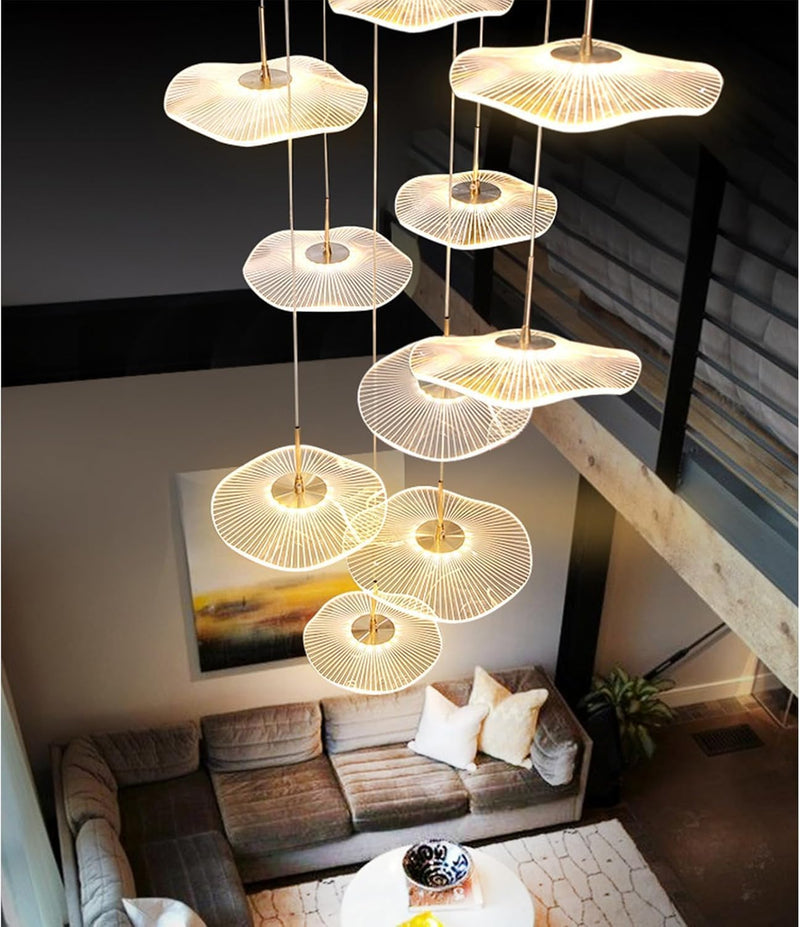 Extra Long Stairwell Chandelier Large Multi-Tier Modern Hanging