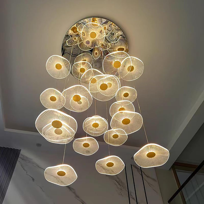 Extra Long Stairwell Chandelier Large Multi-Tier Modern Hanging