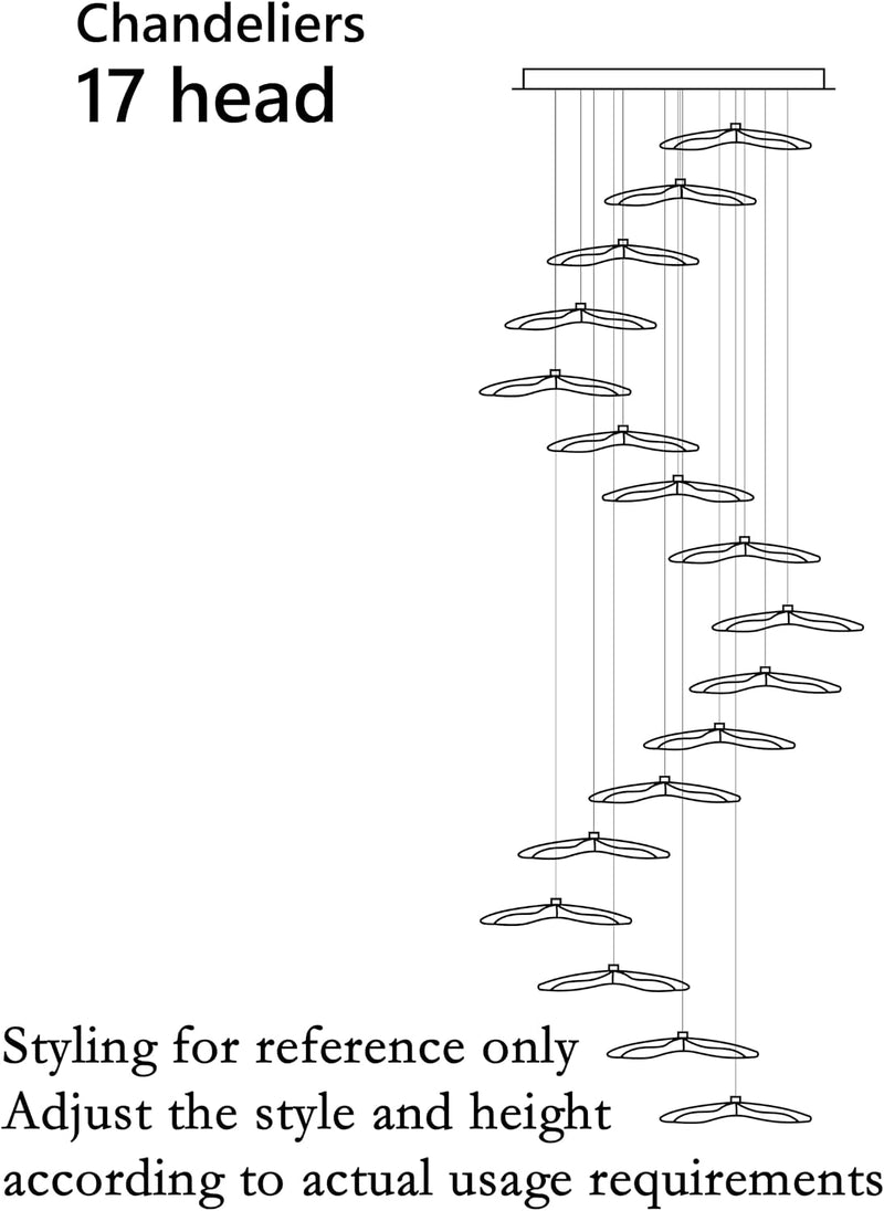 Extra Long Stairwell Chandelier Large Multi-Tier Modern Hanging