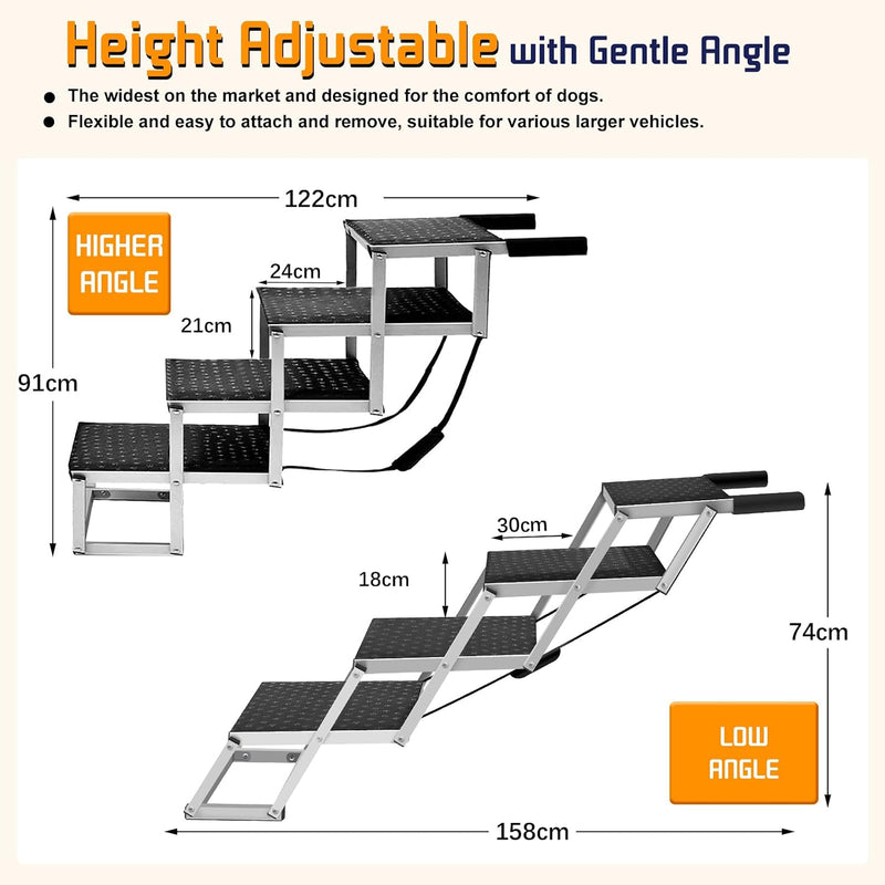 Extra Wide Dog Ramp for Cars Aluminium Step