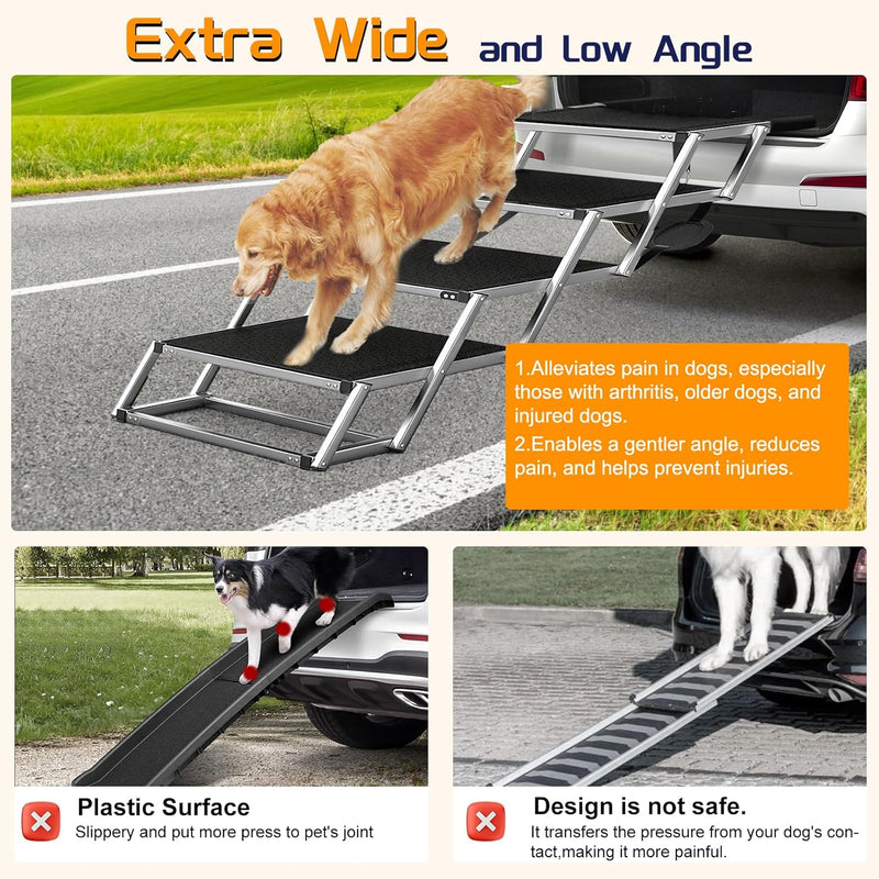Extra Wide Dog Ramp for Cars Aluminium Step