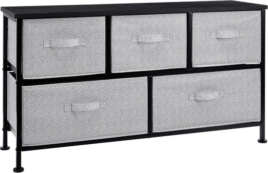 Extra Wide Fabric 5-Drawer Storage Organiser Unit