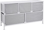Extra Wide Fabric 5-Drawer Storage Organiser Unit