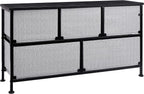 Extra Wide Fabric 5-Drawer Storage Organiser Unit