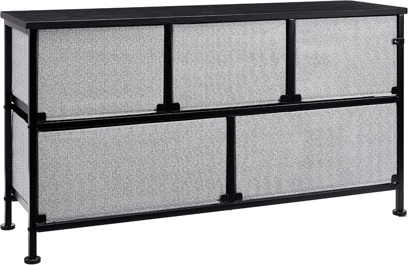 Extra Wide Fabric 5-Drawer Storage Organiser Unit