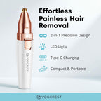 Eyebrow Facial Trimmer: 2 In1 Rechargeable Hair Removal