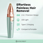 Eyebrow Facial Trimmer: 2 In1 Rechargeable Hair Removal