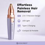Eyebrow Facial Trimmer: 2 In1 Rechargeable Hair Removal