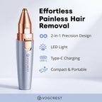 Eyebrow Facial Trimmer: 2 In1 Rechargeable Hair Removal
