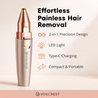Eyebrow Facial Trimmer: 2 In1 Rechargeable Hair Removal