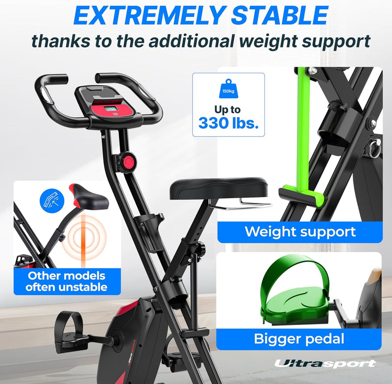 F-Bike Pro Folding Exercise Bike 331 Lbs Capacity