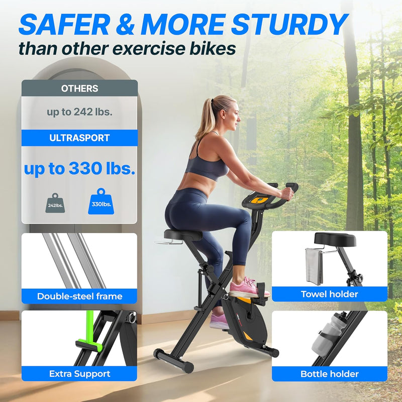 F-Bike Pro Folding Exercise Bike 331 Lbs Capacity