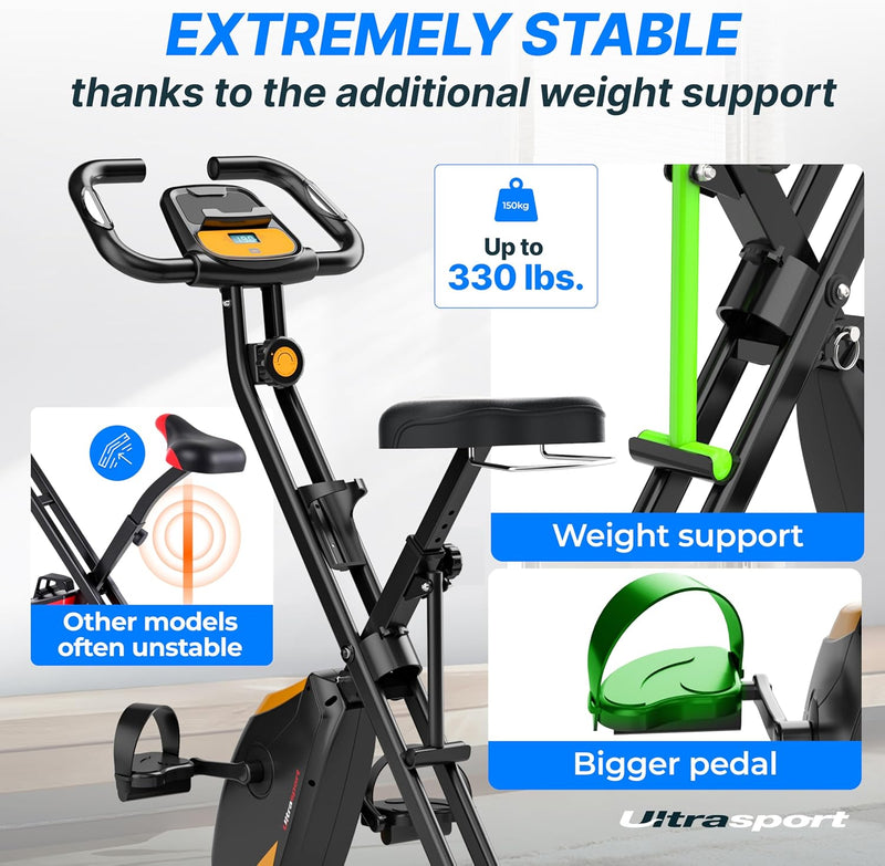 F-Bike Pro Folding Exercise Bike 331 Lbs Capacity