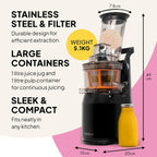 F1900 Cold Press Juicer 240W Slow 78MM Chute