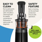 F1900 Cold Press Juicer 240W Slow 78MM Chute