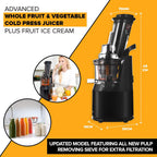 F1900 Cold Press Juicer 240W Slow 78MM Chute