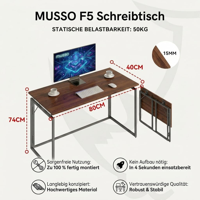 F5 80 X 40CM Folding Desk