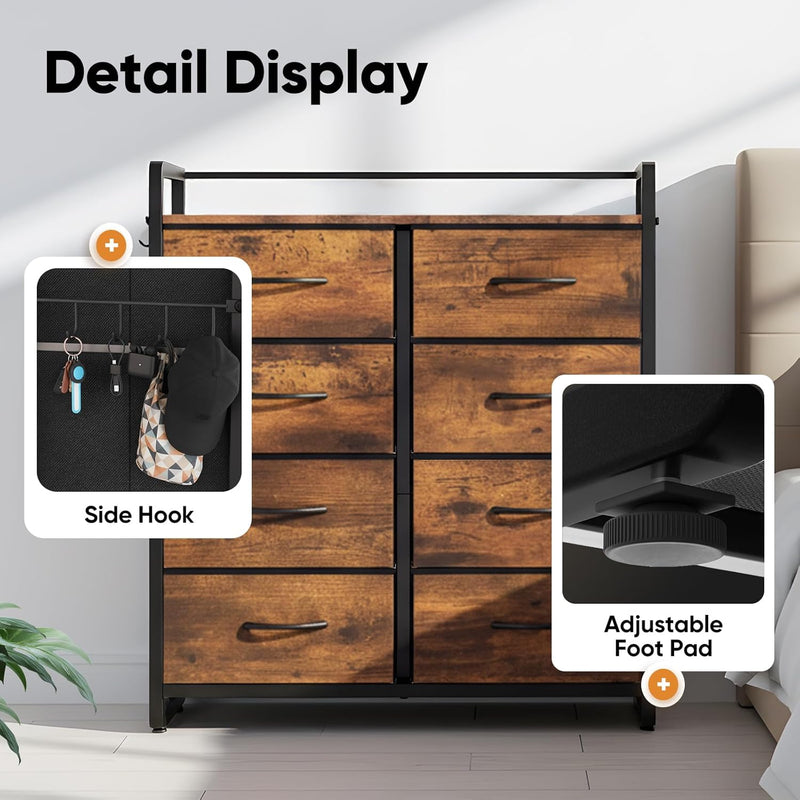 Fabric Chest of Drawer with 7 Drawers Home