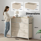 Fabric Chest of Drawer with 7 Drawers Home