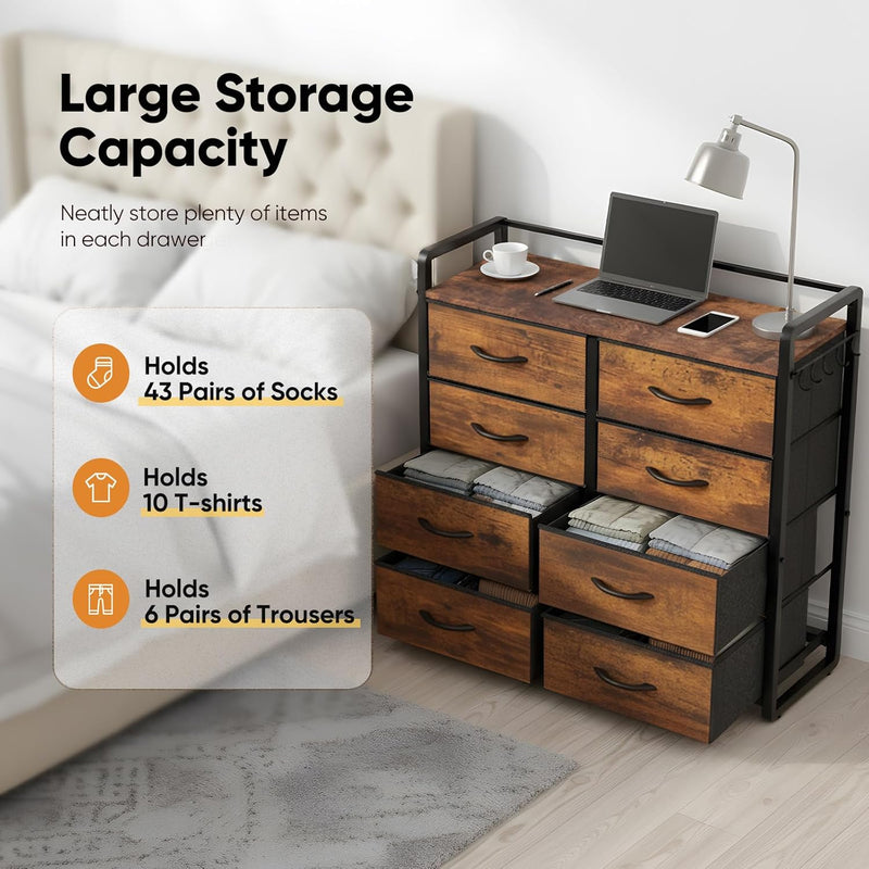 Fabric Chest of Drawer with 7 Drawers Home