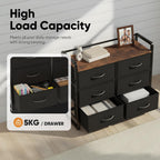 Fabric Chest of Drawer with 7 Drawers Home
