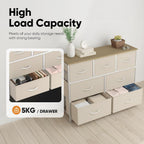 Fabric Chest of Drawer with 7 Drawers Home