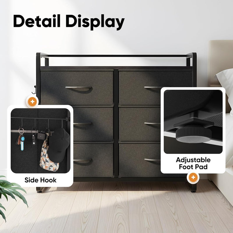 Fabric Chest of Drawer with 7 Drawers Home