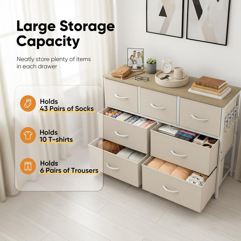Fabric Chest of Drawer with 7 Drawers Home