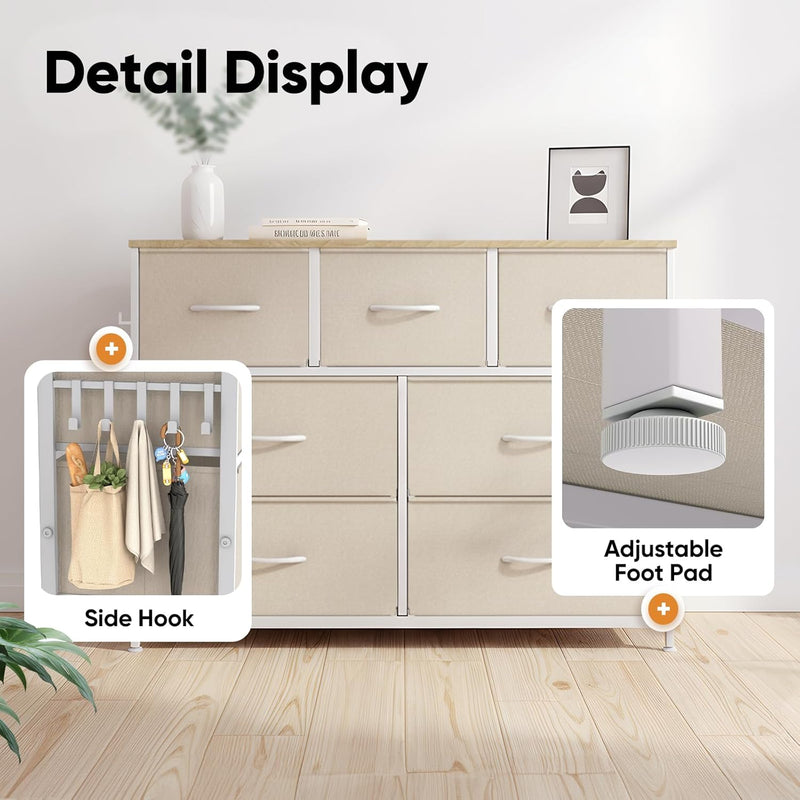 Fabric Chest of Drawer with 7 Drawers Home