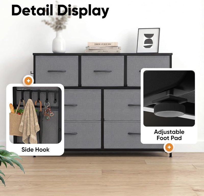 Fabric Chest of Drawer with 7 Drawers Home