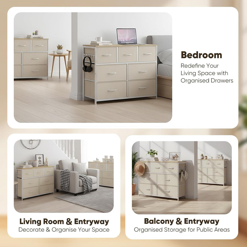 Fabric Chest of Drawer with 7 Drawers Home